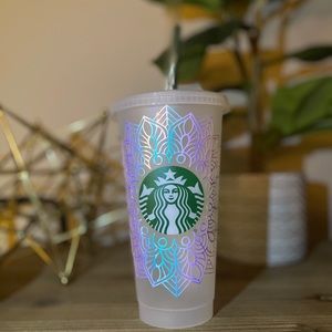 Holographic mandala Starbucks cup